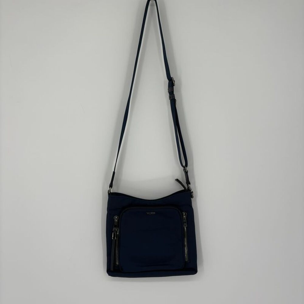 Tumi Crossbody Bag in Indigo and Silver
